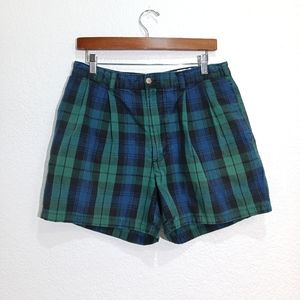 Vintage plaid pleated front Field Gear shorts